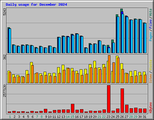 Daily usage for December 2024