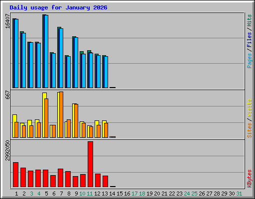 Daily usage for January 2026