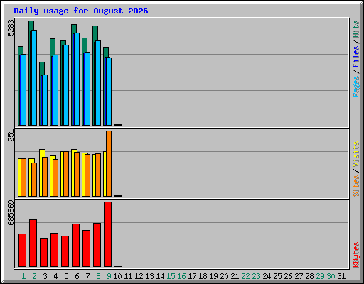 Daily usage for August 2026