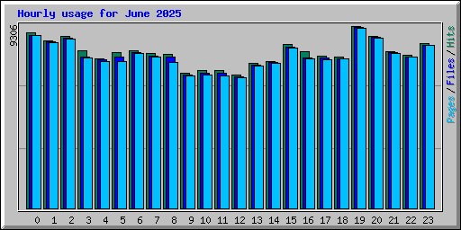 Hourly usage for June 2025