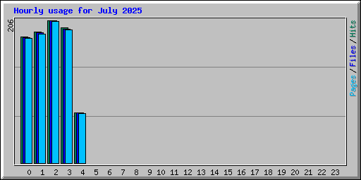 Hourly usage for July 2025