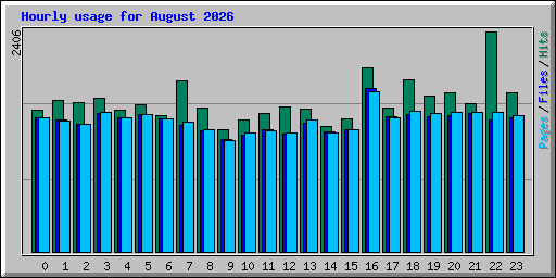 Hourly usage for August 2026
